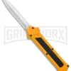 AKC F-16 Yellow D/A OTF Automatic Knife - Dagger Satin Plain 2 AKC F-16 Yellow D/A OTF Automatic Knife - Dagger Satin Plain -Featured Knife Shop AKC F 16 Yellow DA OTF Auto Dagger Satin GX 37626 jr large