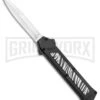 AKC F-16 Zebra D/A OTF Automatic Knife - Bayo Satin Plain -Featured Knife Shop AKC F 16 Zebra DA OTF Auto Bayo Satin Plain BP 25401 jr large