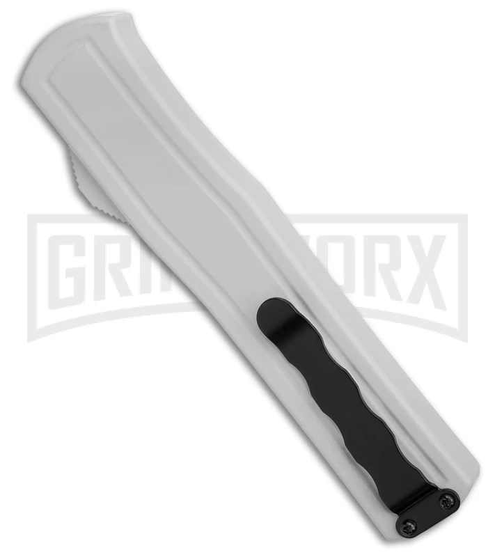 AKC F-20 White Aluminum D/A Drop Point OTF Automatic Knife - Two Tone Plain 5 AKC F-20 White Aluminum D/A Drop Point OTF Automatic Knife - Two Tone Plain - Image 3