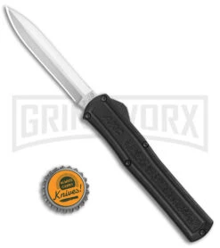 AKC F-20 Black D/A OTF Automatic Knife - Satin Dagger Plain -Featured Knife Shop AKC F 20 DA Dagger OTF Auto Black Satin BHQ 141074 jr bottlecap 2 large