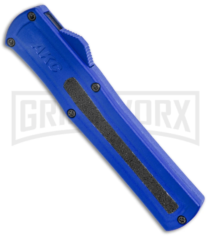 AKC F-20 Blue D/A OTF Automatic Knife - Spear Point Satin Plain 4 AKC F-20 Blue D/A OTF Automatic Knife - Spear Point Satin Plain - Image 2