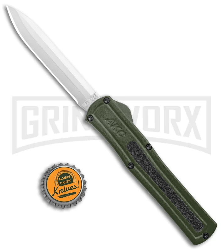 AKC F-20 OD Green D/A OTF Automatic Knife - Satin Plain 6 AKC F-20 OD Green D/A OTF Automatic Knife - Satin Plain - Image 4