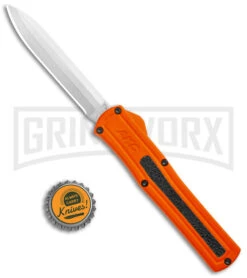 AKC F-20 Orange D/A OTF Drop Point Automatic Knife - Satin Plain 9 AKC F-20 Orange D/A OTF Drop Point Automatic Knife - Satin Plain -Featured Knife Shop AKC F 20 DA Dagger OTF Auto Orange Satin BHQ 140491 jr bottlecap large