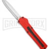 AKC F-20 Red Aluminum DBL Dagger OTF Automatic Knife - Satin Plain -Featured Knife Shop AKC F 20 DA Dagger OTF Auto Red Aluminum Satin BHQ 179208 jr large