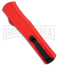AKC F-20 Red Aluminum DBL Dagger OTF Automatic Knife - Satin Plain 8 AKC F-20 Red Aluminum DBL Dagger OTF Automatic Knife - Satin Plain -Featured Knife Shop AKC F 20 DA Dagger OTF Auto Red Aluminum Satin BHQ 179208 jr side large