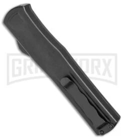 AKC F-20 Black W/ White Inlay D/A OTF Automatic Knife - Satin Plain 8 AKC F-20 Black W/ White Inlay D/A OTF Automatic Knife - Satin Plain -Featured Knife Shop AKC F 20 DA SP OTF Auto Black White Inlay Satin BHQ 152917 jr side large