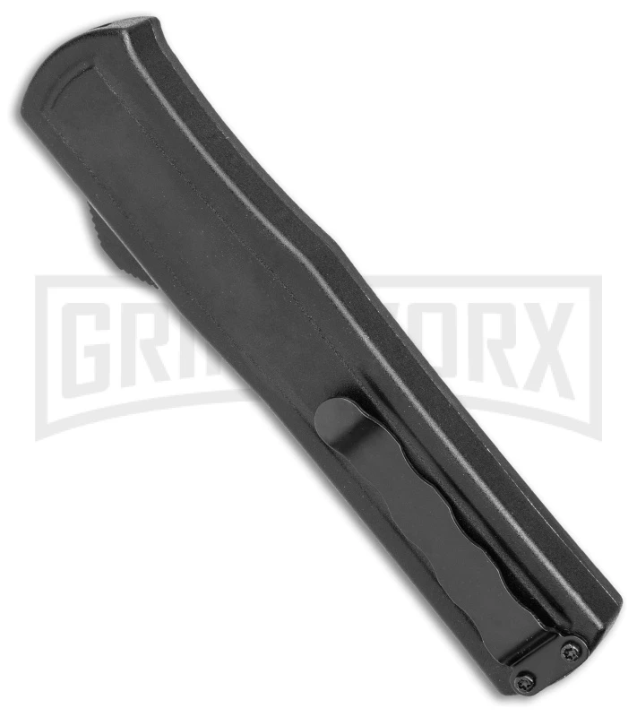 AKC F-20 Black W/ Wood Inlay D/A OTF Automatic Knife - Satin Plain 5 AKC F-20 Black W/ Wood Inlay D/A OTF Automatic Knife - Satin Plain - Image 3