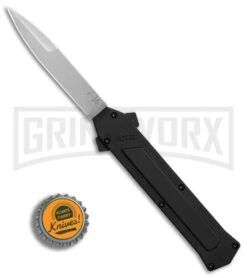 AKC F-16 Black Inlay D/A OTF Automatic Knife - Bayo Satin Plain 9 AKC F-16 Black Inlay D/A OTF Automatic Knife - Bayo Satin Plain -Featured Knife Shop AKC F16 DA Bayonet Black Inlay satin BHQ 79503 er bottlecap large