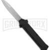 AKC F-16 Black Inlay D/A OTF Automatic Knife - Bayo Satin Plain -Featured Knife Shop AKC F16 DA Bayonet Black Inlay satin BHQ 79503 er large