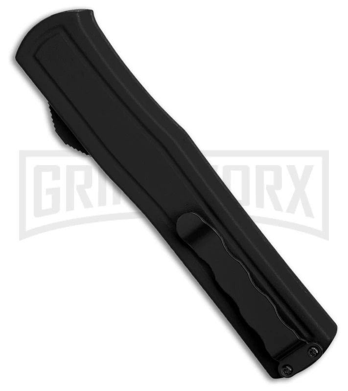 AKC F-20 D/A Dagger Black Aluminum OTF Automatic Knife - Two Tone Plain 5 AKC F-20 D/A Dagger Black Aluminum OTF Automatic Knife - Two Tone Plain - Image 3