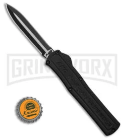 AKC F-20 D/A Dagger Black Aluminum OTF Automatic Knife - Two Tone Plain 9 AKC F-20 D/A Dagger Black Aluminum OTF Automatic Knife - Two Tone Plain -Featured Knife Shop AKC F20 DA Dagger OTF AK Black Alum 3in Two Tone BHQ 178763 td size large