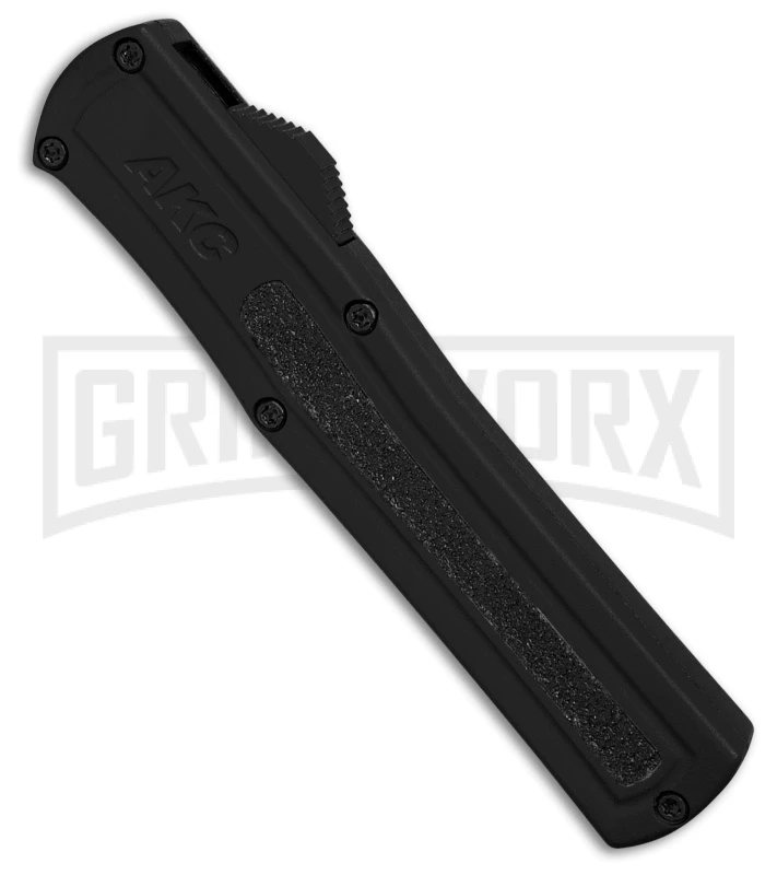 AKC F-20 D/A Dagger Black Aluminum OTF Automatic Knife - Two Tone Plain 4 AKC F-20 D/A Dagger Black Aluminum OTF Automatic Knife - Two Tone Plain - Image 2