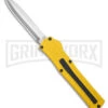 AKC F-20 D/A Dagger Yellow Aluminum OTF Automatic Knife - Satin Plain 1 AKC F-20 D/A Dagger Yellow Aluminum OTF Automatic Knife - Satin Plain -Featured Knife Shop AKC F20 DA OTF AK Dagger yellow Alum 3in Satin BHQ 178761 td large