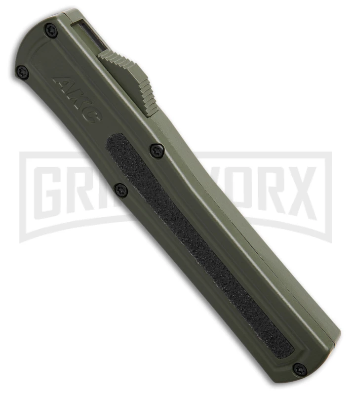AKC F-20 OD Green D/A OTF Automatic Knife - Two-Tone Plain 4 AKC F-20 OD Green D/A OTF Automatic Knife - Two-Tone Plain - Image 2