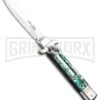 AKC 7.75" Leverletto Abalone Automatic Knife - Bayonet 1 AKC 7.75" Leverletto Abalone Automatic Knife - Bayonet -Featured Knife Shop AKC Leverletto Abalone Auto Bayo BHQ 92874 jr large