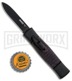 AKC Minion Concord Black/Sim Carbon Fiber OTF Automatic Knife - Black Flat 9 AKC Minion Concord Black/Sim Carbon Fiber OTF Automatic Knife - Black Flat -Featured Knife Shop AKC Minion Concord Black Slim CF OTF Auto Black Flat GX 33107 jr bottlecap large