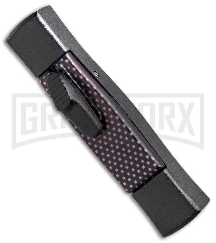 AKC Minion Concord Black/Sim Carbon Fiber OTF Automatic Knife - Black Flat 4 AKC Minion Concord Black/Sim Carbon Fiber OTF Automatic Knife - Black Flat - Image 2