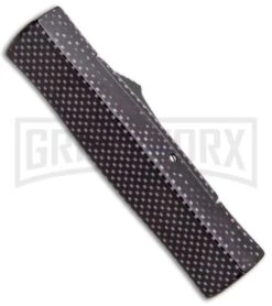 AKC Minion Concord Sim Carbon Fiber OTF Automatic Knife - Black Flat -Featured Knife Shop AKC Minion Concord Slim CF OTF Auto Black Flat GX 33108 jr side large