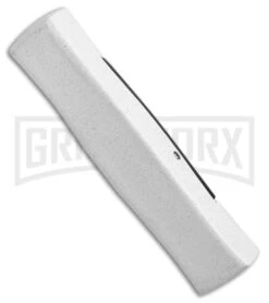 AKC Minion Concord White/Black OTF Automatic Knife - Flat Grind Black Plain 8 AKC Minion Concord White/Black OTF Automatic Knife - Flat Grind Black Plain -Featured Knife Shop AKC Minion Concord White Black OTF Auto Flat Grind Black Plain GX 14514 jr side large