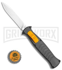 AKC X-treme EVO Black / Orange Slide OTF Automatic Knife - Satin Plain -Featured Knife Shop AKC X treme EVO OTF Automatic Knife Black Orange Slide 3.5in Satin BHQ 114879 LS Bottlecap large