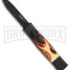 AKC Minion Concord Flames OTF Automatic Knife - Black Flat -Featured Knife Shop AKC minion concord flames black flat BHQ 19002 jr large