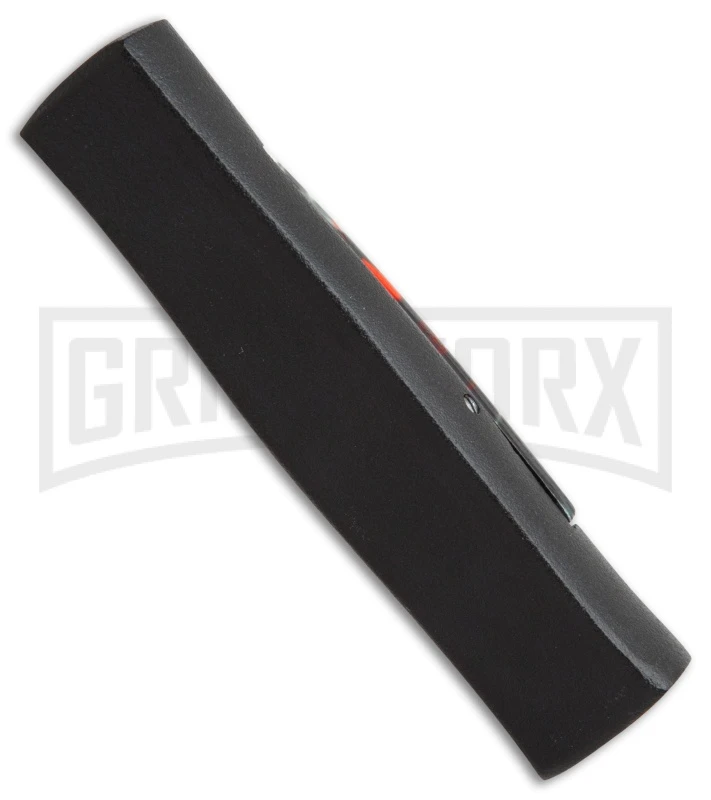 AKC Minion Concord Red/White Skull OTF Automatic Knife - Black Flat 4 AKC Minion Concord Red/White Skull OTF Automatic Knife - Black Flat - Image 2