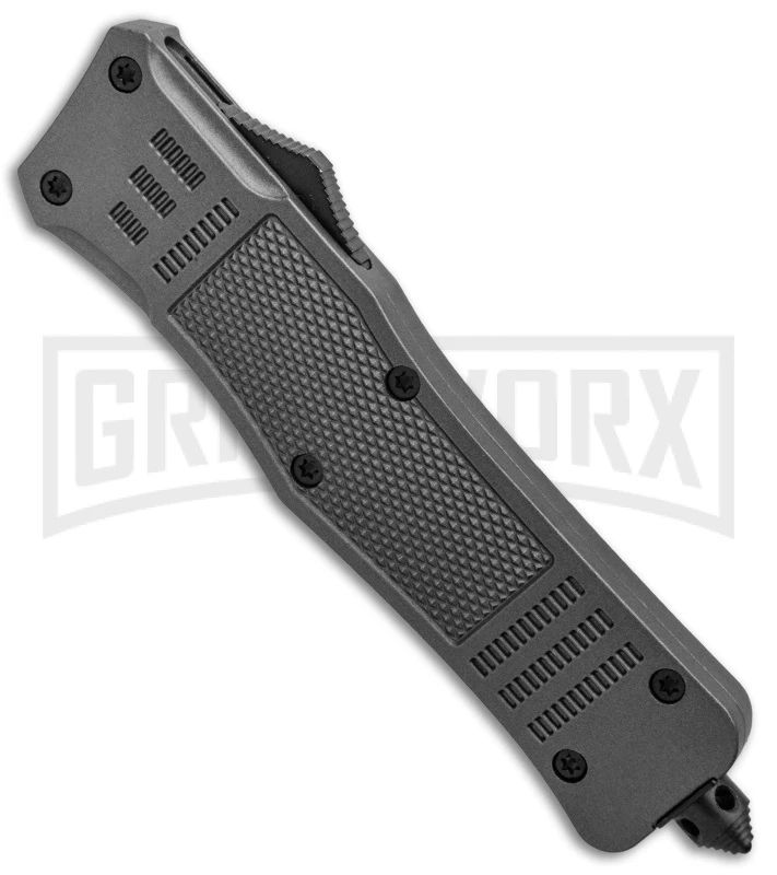 Atomic Defender Large OTF Automatic Knife Gray - Two Tone Dagger 4 Atomic Defender Large OTF Automatic Knife Gray - Two Tone Dagger - Image 2