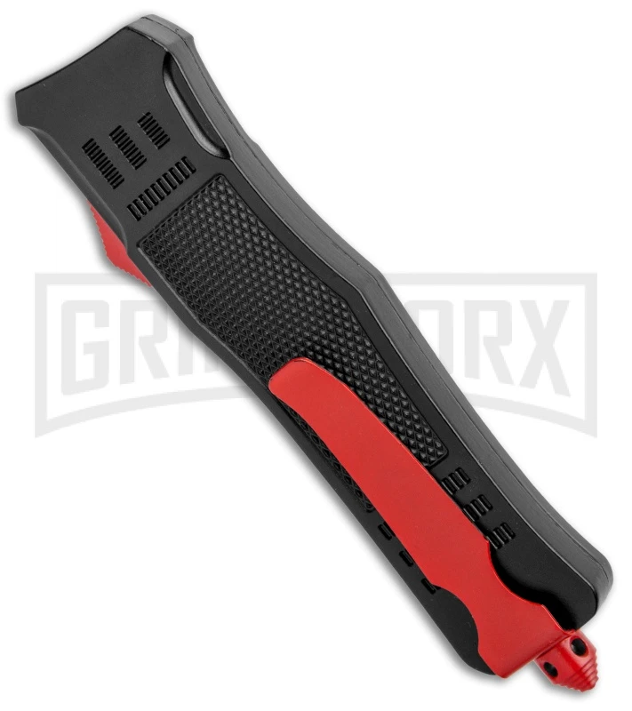 Atomic Defender Large OTF Automatic Knife Black - Red Two Tone Dagger 5 Atomic Defender Large OTF Automatic Knife Black - Red Two Tone Dagger - Image 3