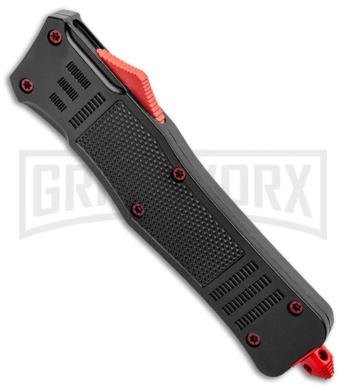 Atomic Defender Large OTF Automatic Knife Black - Red Two Tone Dagger 4 Atomic Defender Large OTF Automatic Knife Black - Red Two Tone Dagger - Image 2