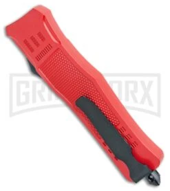 Atomic Defender Large OTF Automatic Knife Red - Two Tone Dagger -Featured Knife Shop Atomic Defender Dagger Red OTF Auto TT GX 33967 jr side large