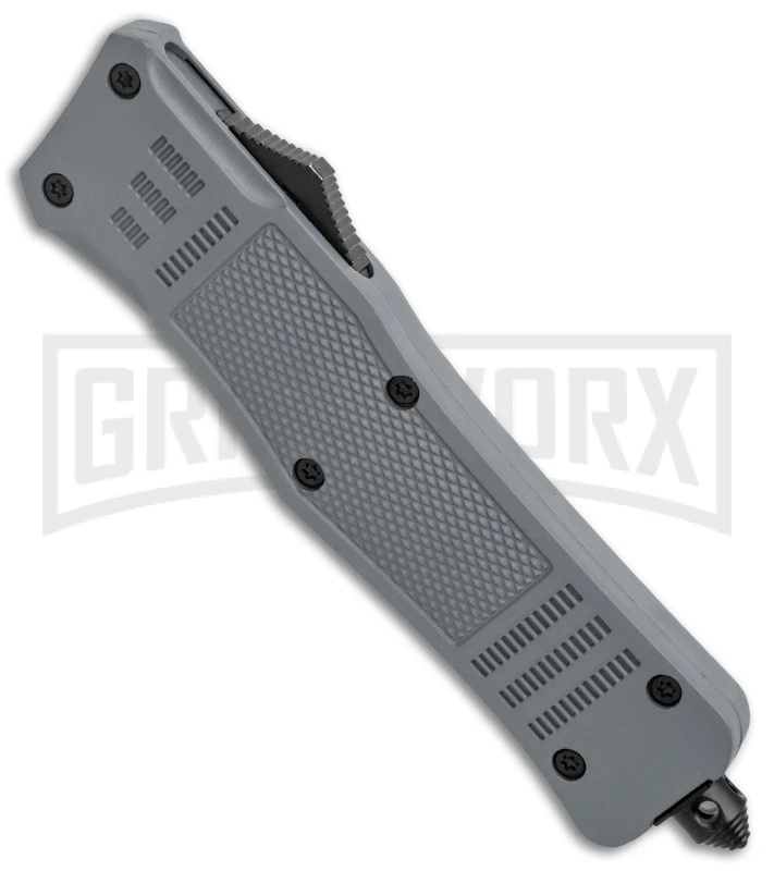 Atomic Defender Large OTF Automatic Knife Gray - Two Tone Tanto 4 Atomic Defender Large OTF Automatic Knife Gray - Two Tone Tanto - Image 2
