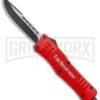 Atomic Defender Large OTF Automatic Knife Fire Dept. Red - Two Tone Drop Point