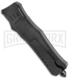 Large Atomic Defender OTF Black Automatic Drop Point Knife - Two Tone Plain 9 Large Atomic Defender OTF Black Automatic Drop Point Knife - Two Tone Plain -Featured Knife Shop Atomic Defender Large OTF Auto TT CP GX 38564 jr side large