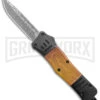 Atomic Defender Medium Black/Sim OTF Automatic Knife - Drop Point Damascus Plain