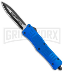 Medium Atomic Defender Blue Automatic Dagger Knife - Two-Tone Plain