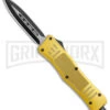 Medium Atomic Defender Gold Automatic Dagger Knife - Two-Tone Plain