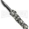Atomic Defender Medium OTF Skull Drop Point Knife - (3.25" Satin)