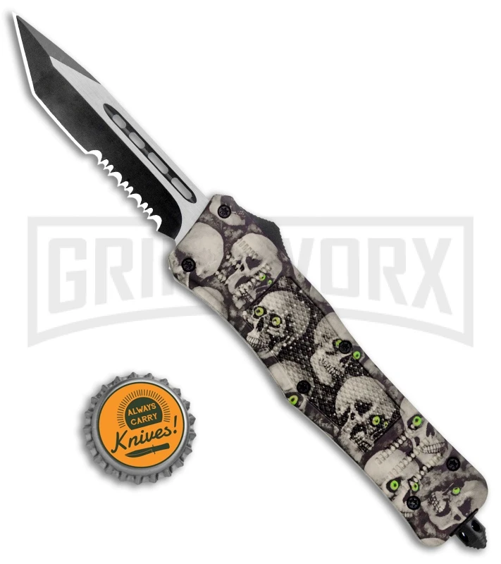 Atomic Defender Medium OTF Skull Tanto Knife - (3.25" Satin) 7 Atomic Defender Medium OTF Skull Tanto Knife - (3.25" Satin) - Image 5