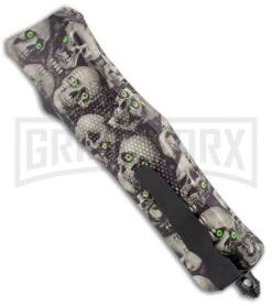 Atomic Defender Medium OTF Skull Tanto Knife - (3.25" Satin) 9 Atomic Defender Medium OTF Skull Tanto Knife - (3.25" Satin) -Featured Knife Shop Atomic Defender Medium OTF Auto White Skull TT Tanto Serr GX 37415 jr side large