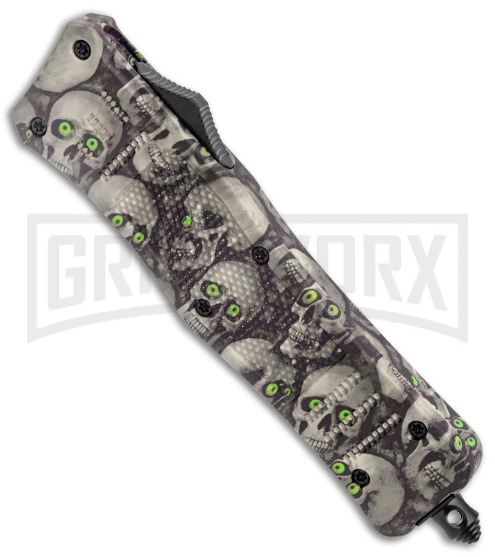 Atomic Defender Medium OTF Skull Tanto Knife - (3.25" Satin) 4 Atomic Defender Medium OTF Skull Tanto Knife - (3.25" Satin) - Image 2