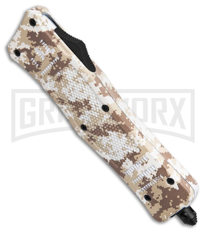 Atomic Defender Medium Tan Digi Camo OTF Automatic Knife - Two Tone Tanto Serr 4 Atomic Defender Medium Tan Digi Camo OTF Automatic Knife - Two Tone Tanto Serr - Image 2