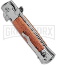 Boker Magnum Rosewood Italian Classic Small Spring Assisted Knife - Bayo Polish -Featured Knife Shop Boker Magnum Italian Classic Small SA Rosewood Polish 01LL110 BHQ 125062 jr side large