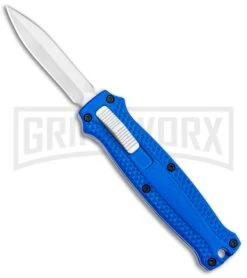 Coffin Blaster 2.0 Textured Blue DA/OTF Automatic 440 Knife (2" Satin)