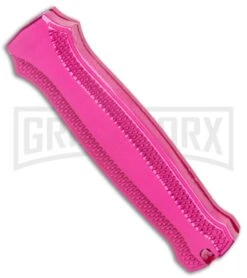 Coffin Blaster 2.0 Textured Pink DA/OTF Automatic Knife - (2" Satin) -Featured Knife Shop Coffin Blaster 2.0 Textured Pink DA OTF Auto Satin Plain GX 37498 jr side large