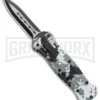 Coffin Blaster 2.0 Gray Camo W/Flames DA/OTF Automatic Knife - Black Two Tone