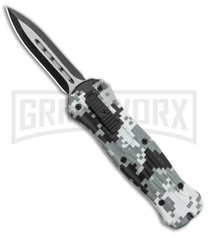 Coffin Blaster 2.0 Gray Camo W/Flames DA/OTF Automatic Knife - Black Two Tone 3 Coffin Blaster 2.0 Gray Camo W/Flames DA/OTF Automatic Knife - Black Two Tone