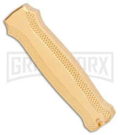 Coffin Blaster 2.0 Textured Gold DA/OTF Automatic Knife - Black Plain -Featured Knife Shop Coffin Blaster Textured Gold DA OTF Auto Black GX 34912 jr side large