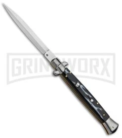 Frank B. 11" Italian Stiletto Sim Dark Horn Automatic Knife - Dagger