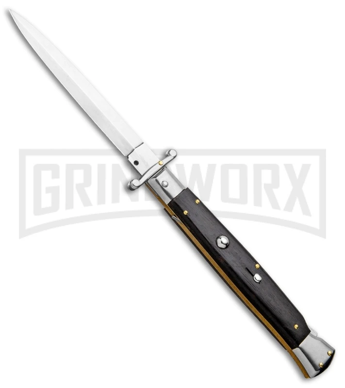 Frank B. 11" Italian Stiletto Swinguard Ebony Automatic Knife - Dagger 3 Frank B. 11" Italian Stiletto Swinguard Ebony Automatic Knife - Dagger