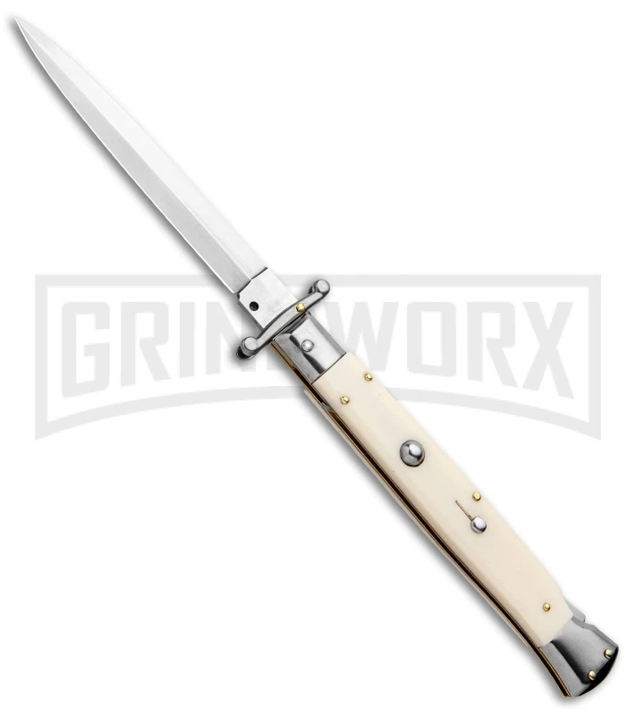 Frank B. 11" Sim Ivory Italian Stiletto Swinguard - Dagger Satin 3 Frank B. 11" Sim Ivory Italian Stiletto Swinguard - Dagger Satin